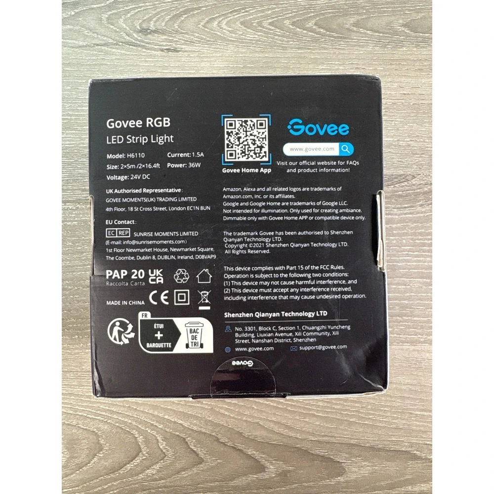 Govee‎ RGB LED Strip Light H6110 2x16.4ft 24V DC Smart Color Changing
